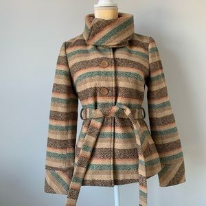 Tulle Anthropologie Patterned Wool blend Jacket